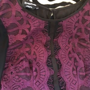 Bebe long sleeve lace romper